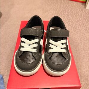 Kids Black Sneakers See Kai Run Connor Black Leather